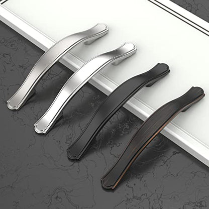 Asidrama 10 Pack 3 Inch(76mm) Matte Black Kitchen Cabinet Handles Cabinet Pulls Kitchen Cabinet Hardware for Cupboard Drawer Pulls - color: Matte Black, size: 3" Hole Center, style: Curved-10 Pack