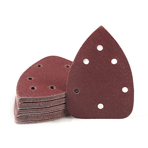 30 Pcs Mouse Detail Sander Sandpaper 6 Hole, 100 Grit Hook and Loop Detail Sandpaper, for Metal Woodworking Grinding Polishing - style: 100 Grit