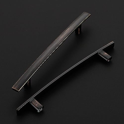 30 Pack Oil Rubbed Bronze Cabinet Handles, 5" Hole Center Curved Pulls - color: Oil Rubbed Bronze, size: 5" Hole Center