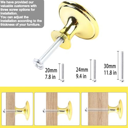 20 Pack Golden Plated Kitchen Cabinet Knobs Round Drawer Pulls - color: Golden Plated