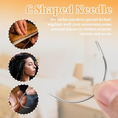 Hair Needle Thread Set Hand Sewing Hair Weave Extension Making Wig