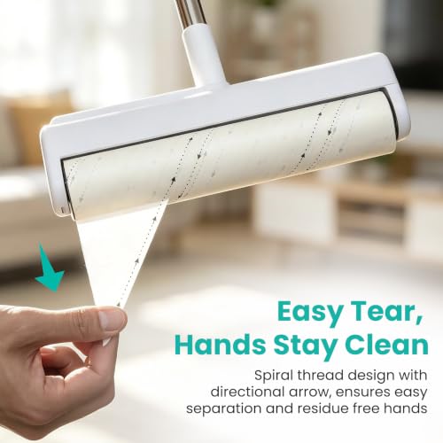 Extra Large Lint Roller for Pet Hair, Strong Sticky Rollers with 5 Refills