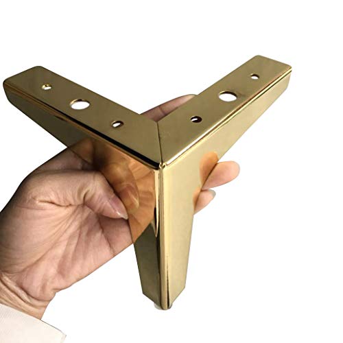Metal Sofa Legs Furniture Replacement Leg Golden Sofa Feet Heavy Duty Triangle Cabinet Feet Set of 4 (6 Inch) - size: 6 Inch