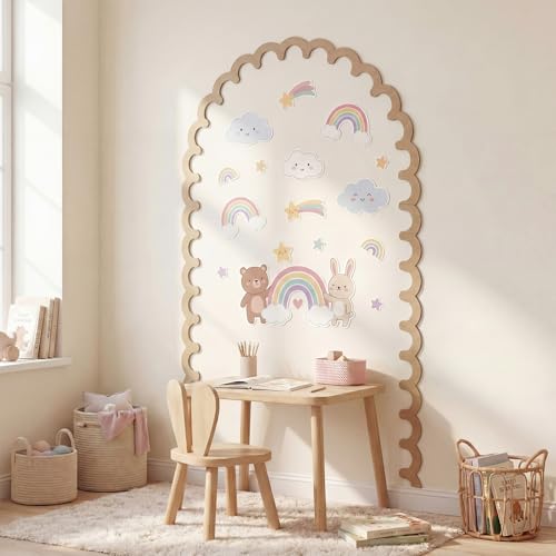 Novabright Unfinished Wood Arch Trim, 60 x 36 Inch, Wave - size: 60 x 36 Inch, style: Wave