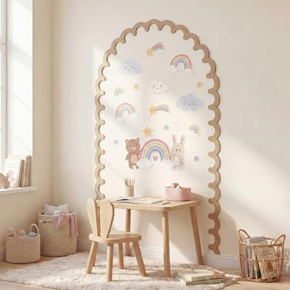 Novabright Unfinished Wood Arch Trim, 60 x 36 Inch, Wave - size: 60 x 36 Inch, style: Wave