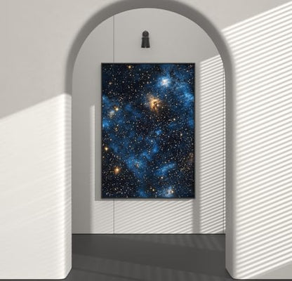 Laatse Dark Starry Sky Wallpaper Peel and Stick 17.5"x 118",Black/Blue - color: Black/Blue, size: 17.5" x 118"