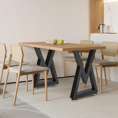 28 Inch Metal Desk Table Legs, Heavy Duty Industrial Style Dinning Table Leg, DIY Furniture Feets with Adjustment Feet Pads, Black - size: 28 '' V Shape