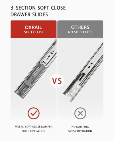 Soft Close Drawer Slides 14 Inch Side Mount Glides 10 Pair, 3-Fold Full Extension Ball Bearing Cabinet Drawer Rails, Heavy Duty Track for Office Desk Drawer Bedroom Nightstand Drawer - size: 14 Inch Drawer Slide