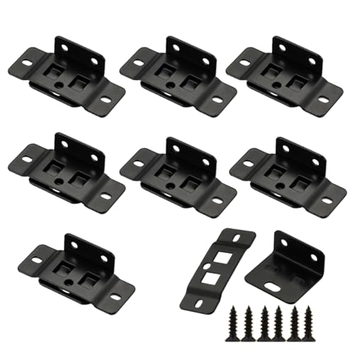 10 Pack Quick Fitting Furniture Joint Bracket, Duty Corner Brace Joint Right Angle Bracket, Stainless Steel Furniture Corner Connectors with Screws for Drawers, Cabinets, Tables, and Chairs (Black) - color: Black