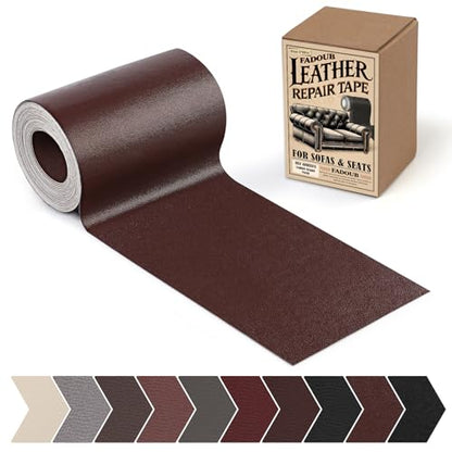 Leather Repair Patch, Self Adhesive Leather Repair Tape Kit Dark Brown - color: Dark Brown-1, size: Fine Grain 3 x 60 In