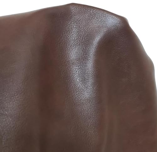 NAT Leathers | Brown Soft Faux Leather Fabric Sheet PU (Peta Approved Vegan) | 2 Yards (72 x 54 inch) Cut by the Yard | Synthetic Pleather Nappa 0.9 mm Smooth Nappa Upholstery | 72"x54" - color: Brown, size: 2 yards (72"x54")