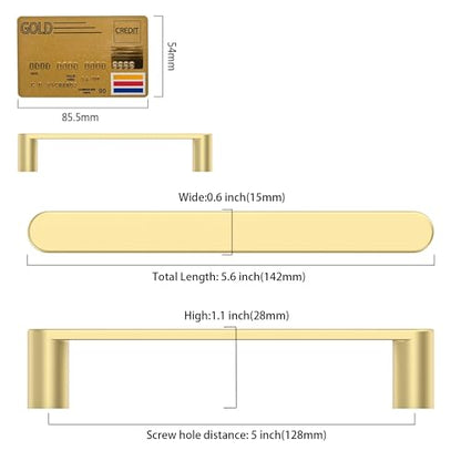 Amerdeco 10 Pack ZH0005MGP Brushed Gold Cabinet Pulls 5" - color: Brushed Gold, size: 5" hole center