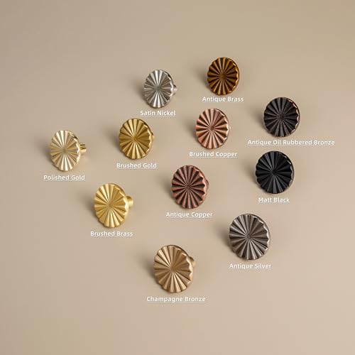 Goo-Ki 1.5''(38mm) Dia Matte Black Cabinet Knob, Big Zinc Alloy Drawer Knobs with Round Flower Design,Modern Style,6 Pack - color: Matt Black, size: 1.5'' Dia Single Hole Knob