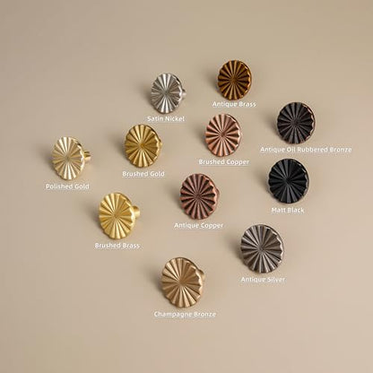 Goo-Ki 1.5''(38mm) Dia Matte Black Cabinet Knob, Big Zinc Alloy Drawer Knobs with Round Flower Design,Modern Style,6 Pack - color: Matt Black, size: 1.5'' Dia Single Hole Knob