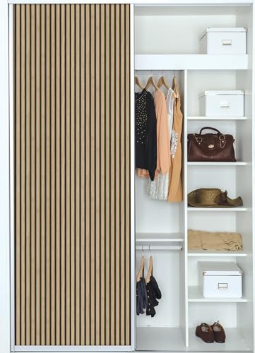 NuWallpaper Oak Slat Wood Peel and Stick Self-Adhesive Removable Wallpaper, Renter-Friendly, 20.5 in x 18 ft