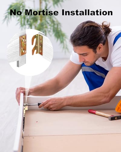 32Sets Bed Rail Bracket Non-Mortise with Screws for Wood Furniture - size: 32 Sets