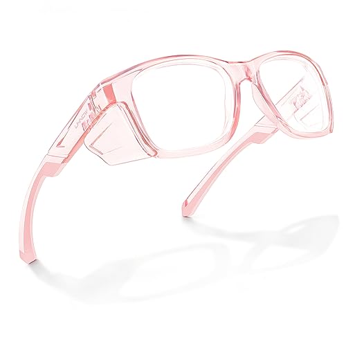 UKNOW Safety Glasses - Anti Fog Lenses - Eye Protection with Side Shields - ANSI Z87.1 Protective Eyewear - UV Protection - color: Pink