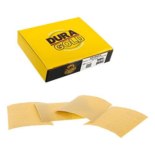 Dura-Gold Premium 1/4 Sheet Gold Sandpaper Sheets, 400 Grit (Box of 25) - size: 400-Grit