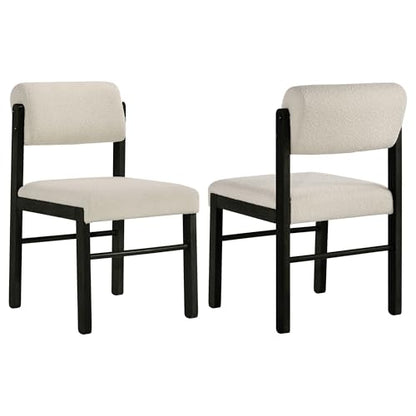 Coaster Kehoe Upholstered Dining Chair Set of 2, Black and Cream 193932BLK - color: Black/Cream