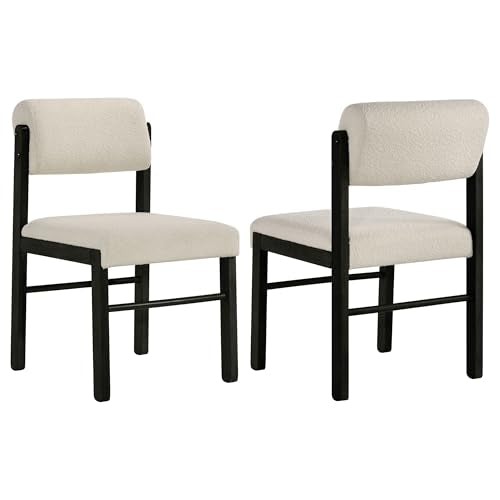 Coaster Kehoe Upholstered Dining Chair Set of 2, Black and Cream 193932BLK - color: Black/Cream