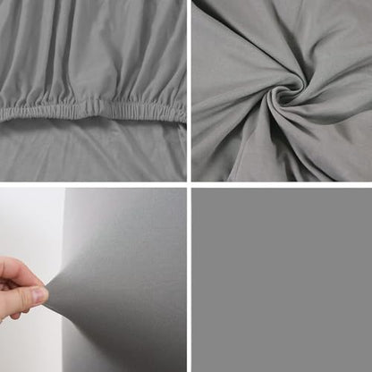 Stretch Chair Covers Slipcovers Set of 4 Light Grey Stretchable Dining Chair Slipcover Washable Removable for Kitchen,Hotel,Restaurant - color: Light Grey, size: 4