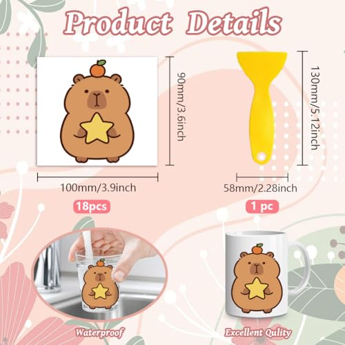 Peacoblue Capybara Rub On Transfers for Craft, Transfer Sticker - style: Capybara