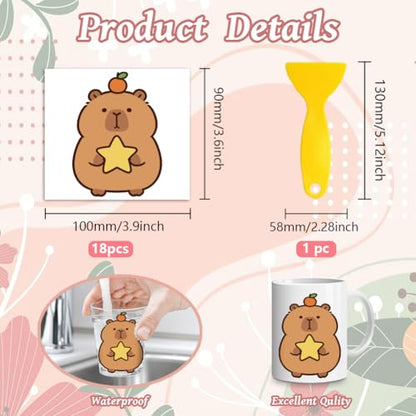 Peacoblue Capybara Rub On Transfers for Craft, Transfer Sticker - style: Capybara