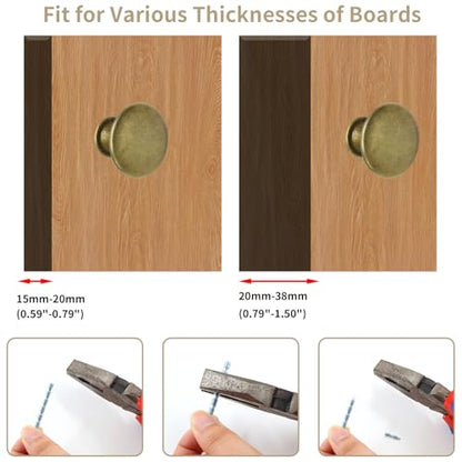 24 Pcs 30mm, Antique Brass Kitchen Cabinet Knobs - color: Antique Brass, size: 24 Pcs