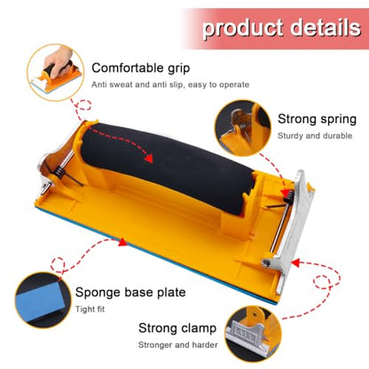 Sandpaper Holder, 36 Pcs Dry & Wet Sandpaper with 1 Pack Hand Sander - size: 1 Handsanders+36 Sandpaper