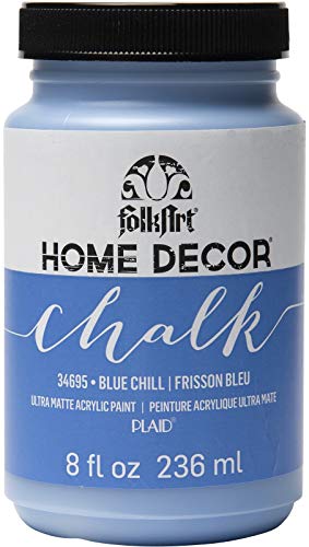 FolkArt Home Décor Chalk Finish Acrylic Paint, 8oz, 8 ounce, Blue Chill - color: Blue Chill
