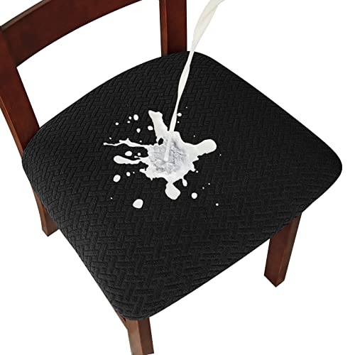 Genina Waterproof Seat Covers for Dining Room Chair Cover Set of 4 - color: Black, size: 15-19in Waterproof