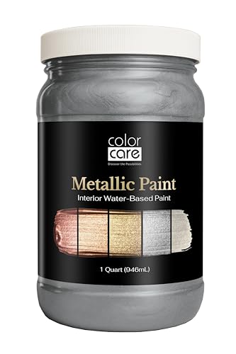 Metallic Paint – Matte Chrome, 1 Quart (Pack of 1) | Water-Based Low-Odor Paint for Walls, Fixtures, Furniture, Décor, Accents & Crafts - color: Chrome - Matte
