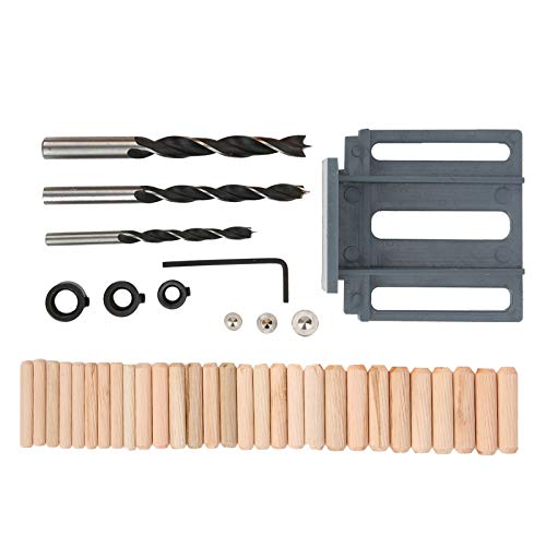 Joyzan Wood Doweling Hole Drill Guide, 6 8 10 mm Dowel Jig Kit Handheld - color: Grey
