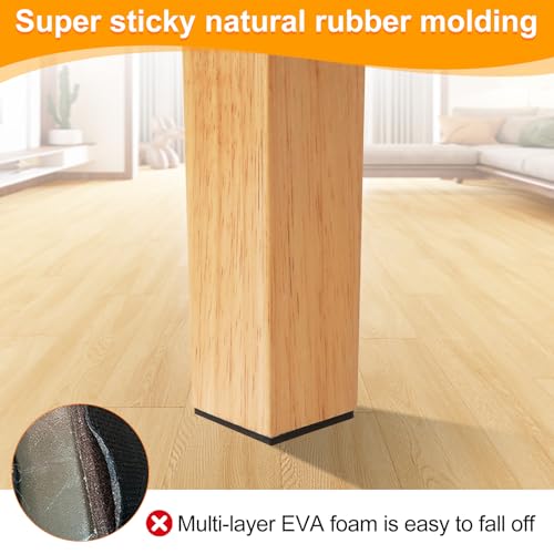 CHUNZEXI Non-Slip Rubber Furniture Pads, 4 Pack 6 x 6 Inch Square - size: 6×6 inch 4 Square