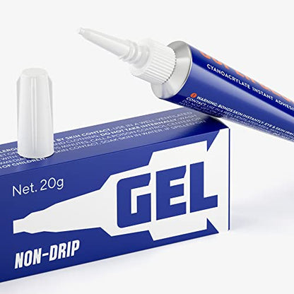 Professional Grade Cyanoacrylate (CA) Super Glue by Glue Masters with Variable Viscosity Adhesive for Plastic, Wood & DIY Crafts (20GR Gel) - style: 20GR GEL