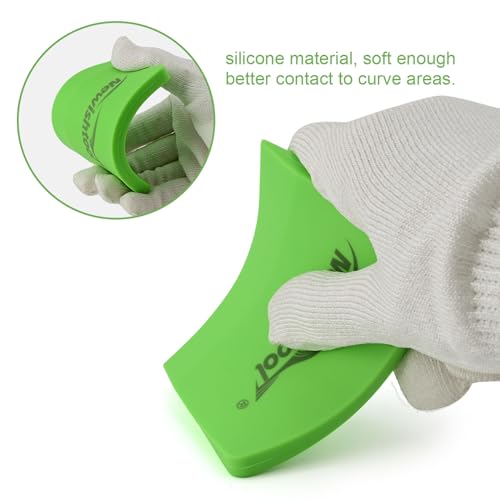 NEWISHTOOL Soft Silicone Small Squeegee for Vinyl, 2 PCS Rubber PPF Tool - color: Green