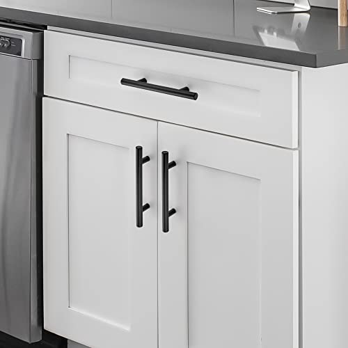 Matte Black Cabinet Handles Drawer Pulls 3.75 Inch CC 10 Pack - color: Matte Black T-Shaped, size: 3-3/4" Hole Center