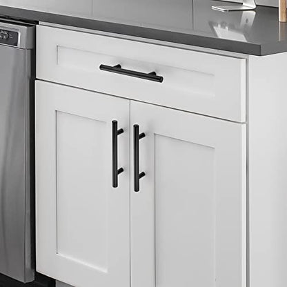 Matte Black Cabinet Handles Drawer Pulls 3.75 Inch CC 10 Pack - color: Matte Black T-Shaped, size: 3-3/4" Hole Center