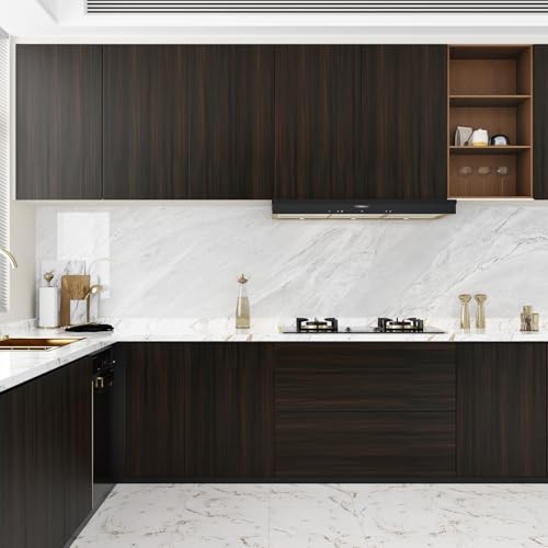 Dark Wood Grain Contact Paper Peel and Stick Brown Wallpaper - color: Brown Walnut