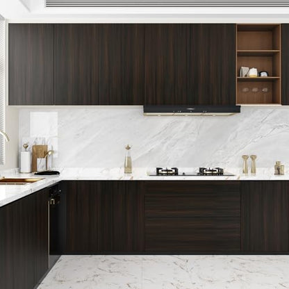 Dark Wood Grain Contact Paper Peel and Stick Brown Wallpaper - color: Brown Walnut