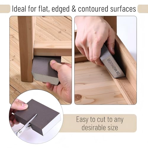 6 Pack 180 Grit Sanding Sponges, Washable and Reusable Handmade Sandpaper Block, Sanding Blocks for Wood, Drywall, Metal, Sandpaper Blocks Pads - size: 6 Pack 180 grit