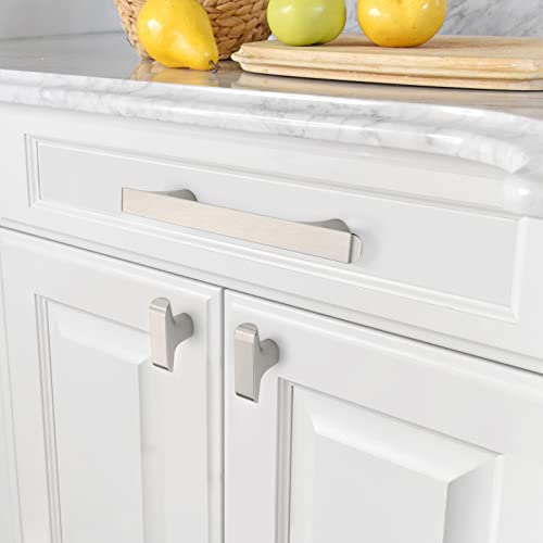 Amerdeco 10 Pack Brushed Satin Nickel Cabinet Pulls 3.75 Inch(96MM) Hole Centers Kitchen Cabinet Handles Hardware Kitchen Handles for Cabinets Cupboard Handles Drawer Pulls ZH0028 - color: Brushed Satin Nickel, size: 3.75"/96MM, style: 10 Pack