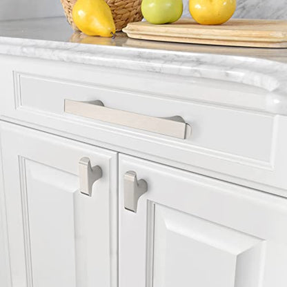 Amerdeco 10 Pack Brushed Satin Nickel Cabinet Pulls 3.75 Inch(96MM) Hole Centers Kitchen Cabinet Handles Hardware Kitchen Handles for Cabinets Cupboard Handles Drawer Pulls ZH0028 - color: Brushed Satin Nickel, size: 3.75"/96MM, style: 10 Pack