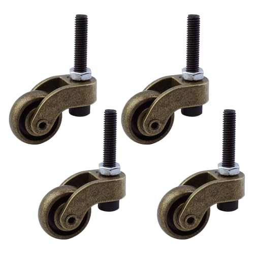 Small Brass Caster Wheels, 360 Degree Rotation, 1 Inch-4Pcs - style: Bronze