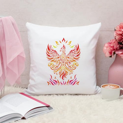 FINGERINSPIRE Phoenix Stencil for Adults Painting 8.3x11.7 inch with Paint Brush Reusable Fire Pattern Drawing Template Hollowed Keltic Knot Flame Phoenix Template Animal Theme Stencil for Adults - color: Phoenix