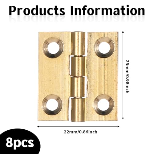 8 Pcs Small Hinges for Wooden Box, Mini Hinges for Jewelry Box