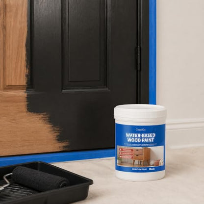 Wood Furniture Paint, Black, 16 fl oz - color: Black, size: 16 Fl Oz (Pack of 1)