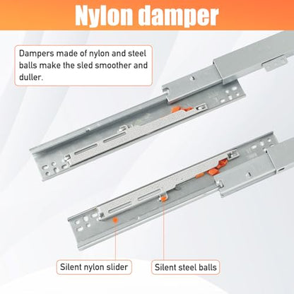Undermount Drawer Slide Bottom Mount Pull Out Shelf Slides Full Extension - style: 16 Inch Drawer Slides