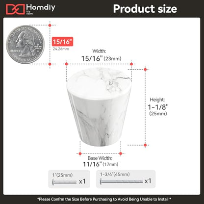 homdiy 15 Pack White Marble Cabinet Knobs White Drawer Knobs - color: White Marble