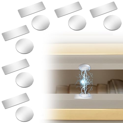 Magnetic Door Catch, Ultra Thin Cabinet Magnets for Closure, Adhesive Drawer & Cabinet Latches, Stainless Steel Easy to Install with Double Sided Tape (6 Rectangular & 6 Circular) - size: 6 Rectangular & 6 Circular